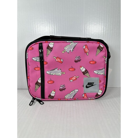 Nike Swoosh Hard Shell Lunch Box 4L Pink Ice Cream Insulated School Bag NEW - Picture 1 of 7